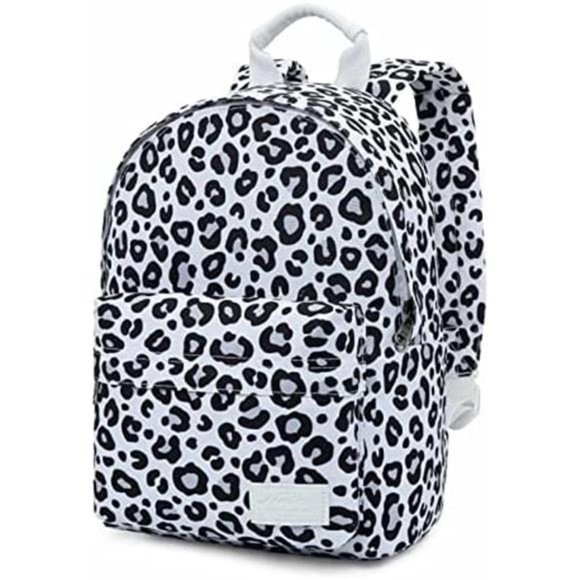 Mini Backpack Multiple Colors and Patterns Cheetah, White/Black